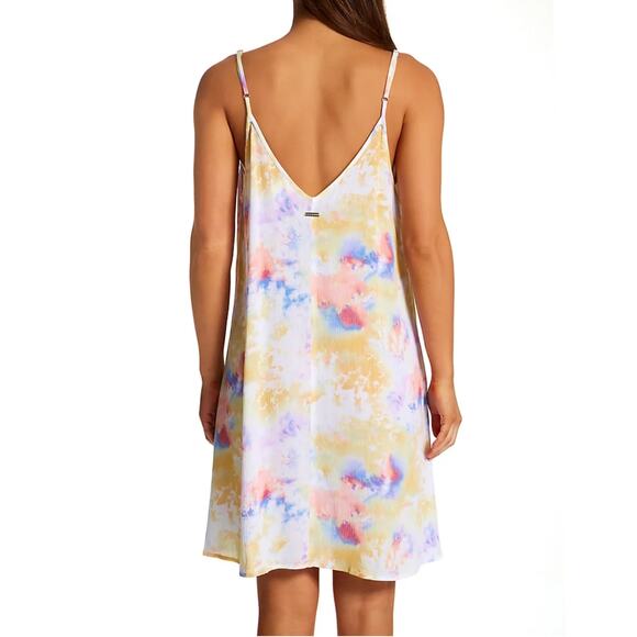 Body Glove Nicole Cover-Up Dress Sz XL Yellow Tie-Dye Flowy Relaxed Sheer - Picture 3 of 10